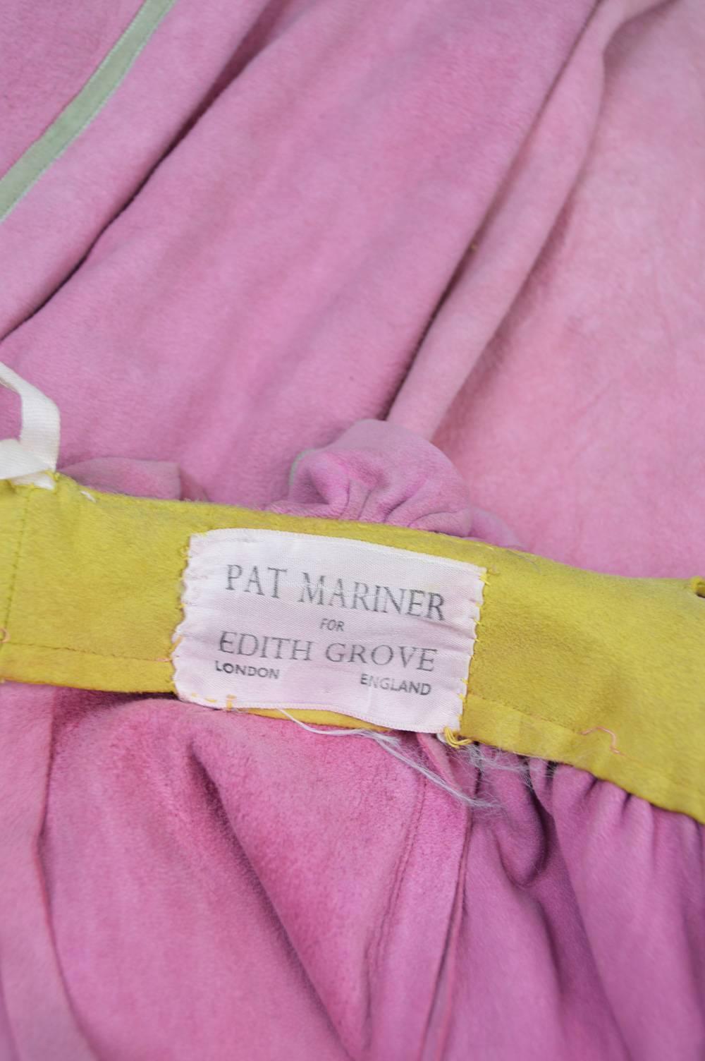 Pat Mariner Colour Block Suede Pinafore Dress, 1970s 4