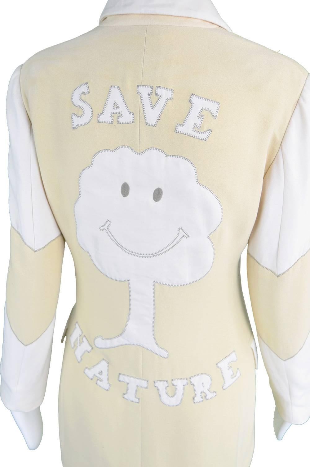 Moschino 'Save Nature' Eco-couture Jacket - Franco's Final Collection, 1994 In Good Condition In Doncaster, South Yorkshire