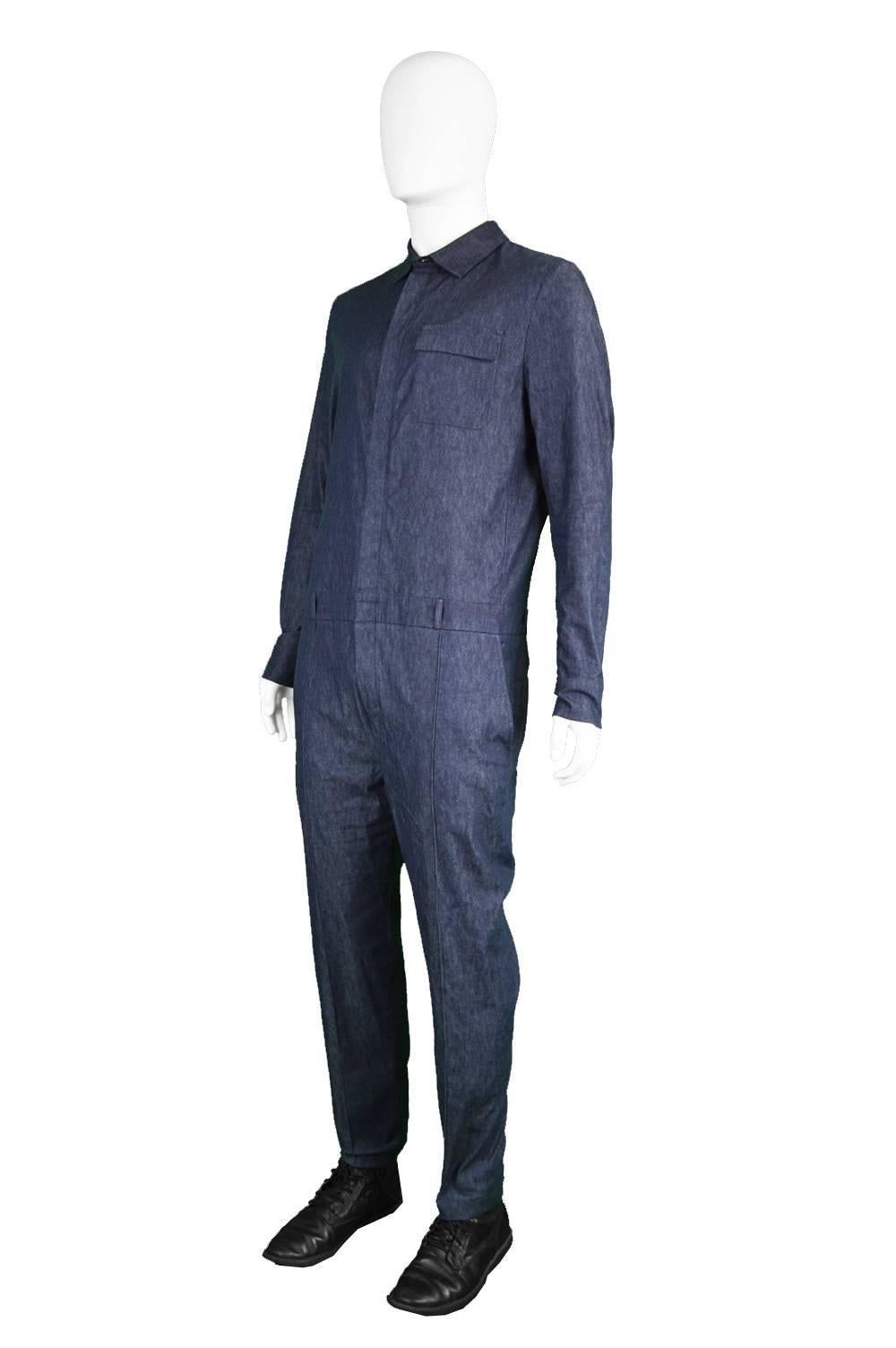 Valentino Men's Runway Minimalist Denim Jumpsuit, A/W 2014 1