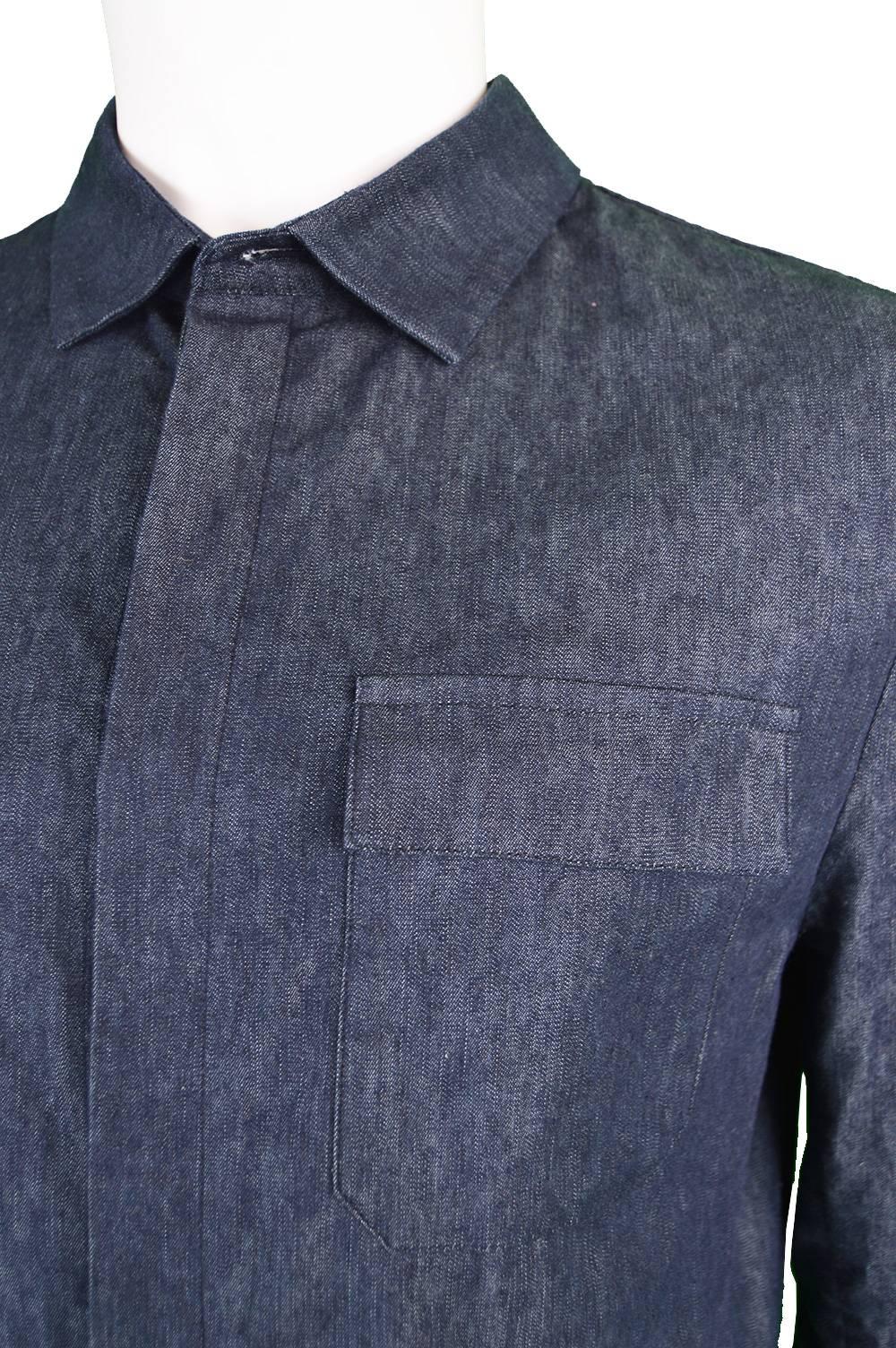 Valentino Men's Runway Minimalist Denim Jumpsuit, A/W 2014 In Excellent Condition In Doncaster, South Yorkshire
