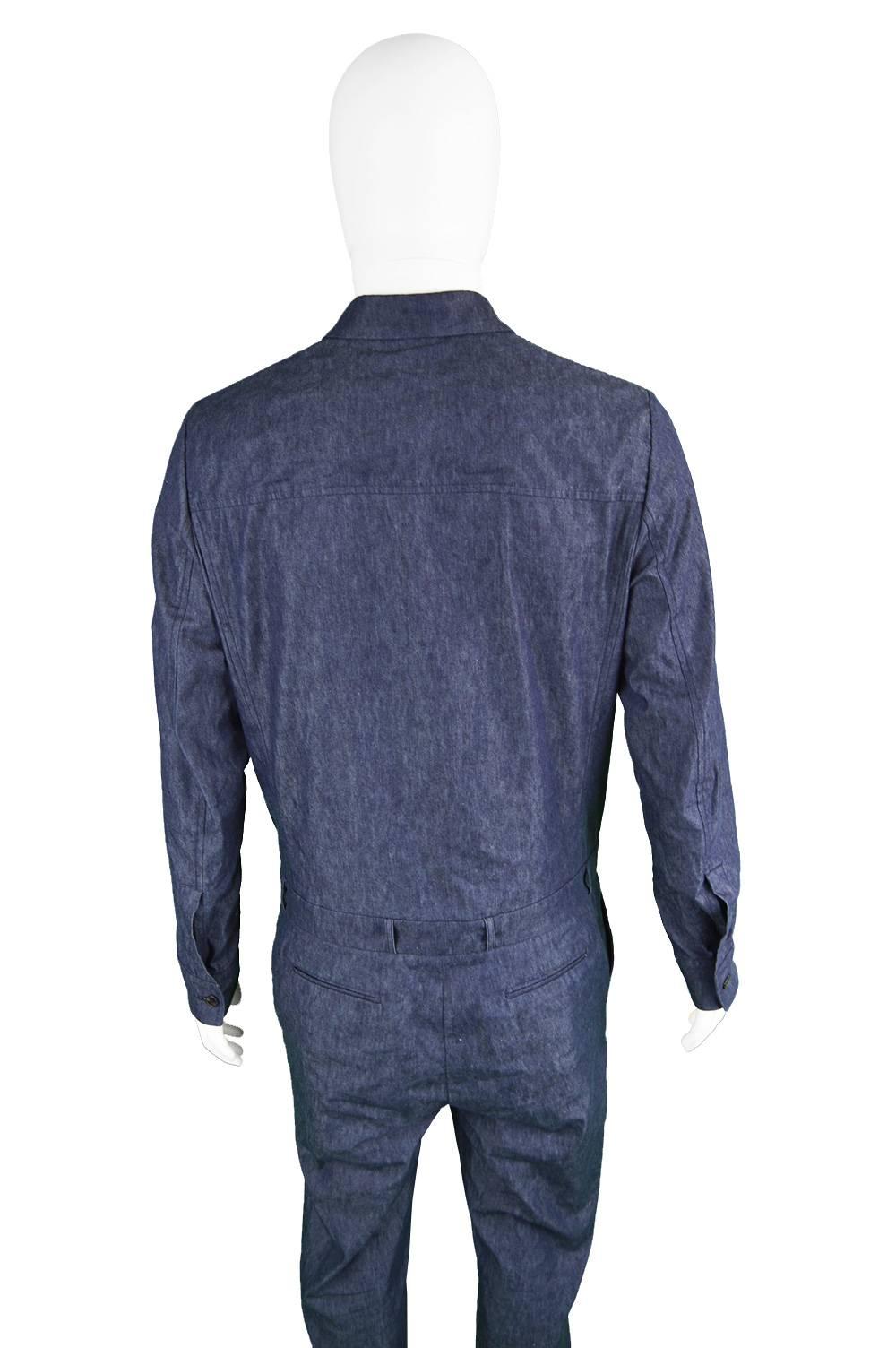 Valentino Men's Runway Minimalist Denim Jumpsuit, A/W 2014 3