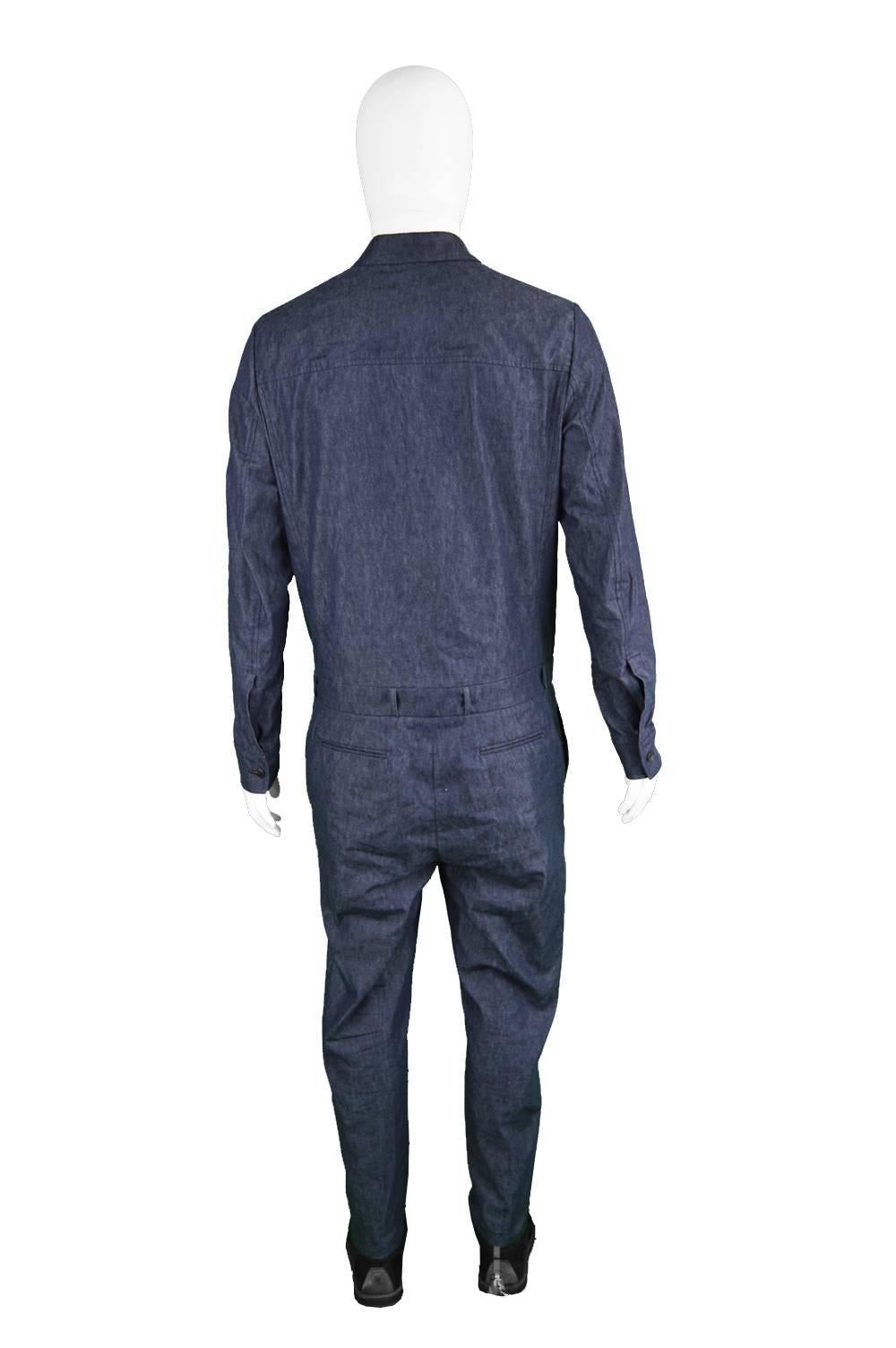 Valentino Men's Runway Minimalist Denim Jumpsuit, A/W 2014 4