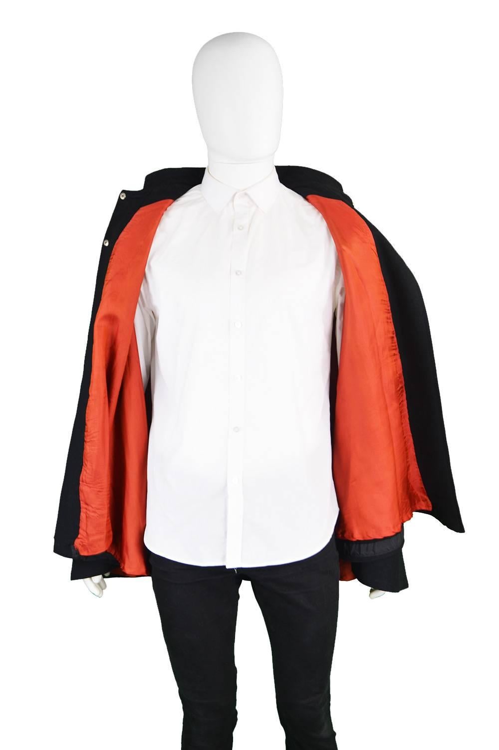 Scott Lester Rare Vintage Men's Wool Cape with Red Lining, 1960s For Sale 3