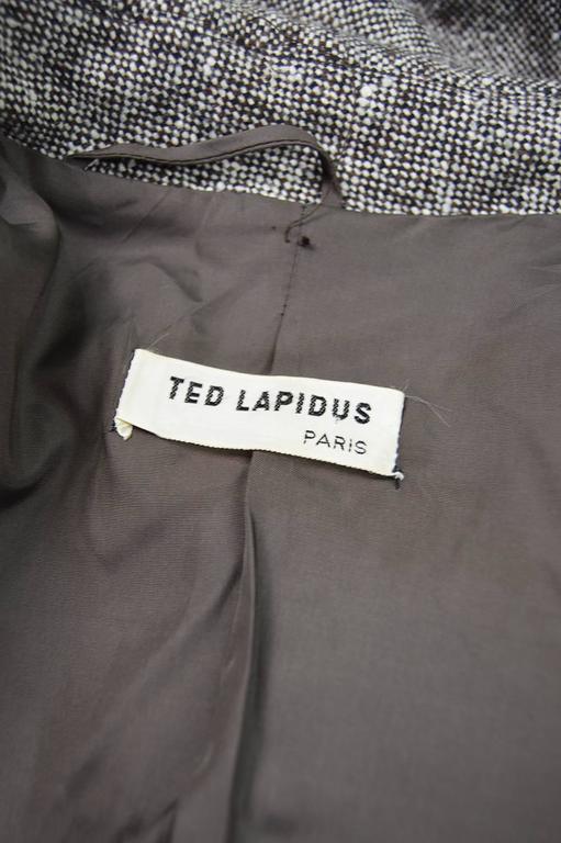 Ted Lapidus Vintage Grey Wool Tweed Womens Flared Pant Suit, 1970s For ...