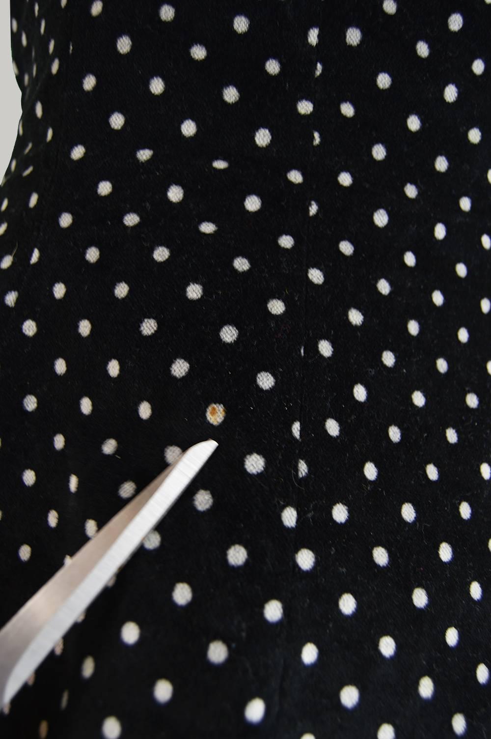 Valentino Polka Dot Velvet Strapless Structured Crinoline Party Dress, 1990s 4