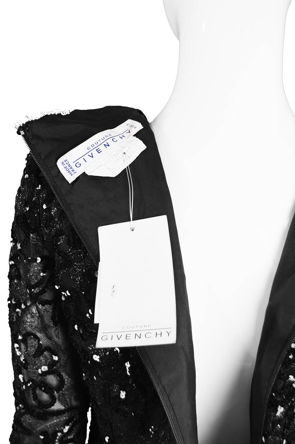 Givenchy Couture Unworn Vintage Lace, Sequin & Velvet Party Dress, A/W 1991 2