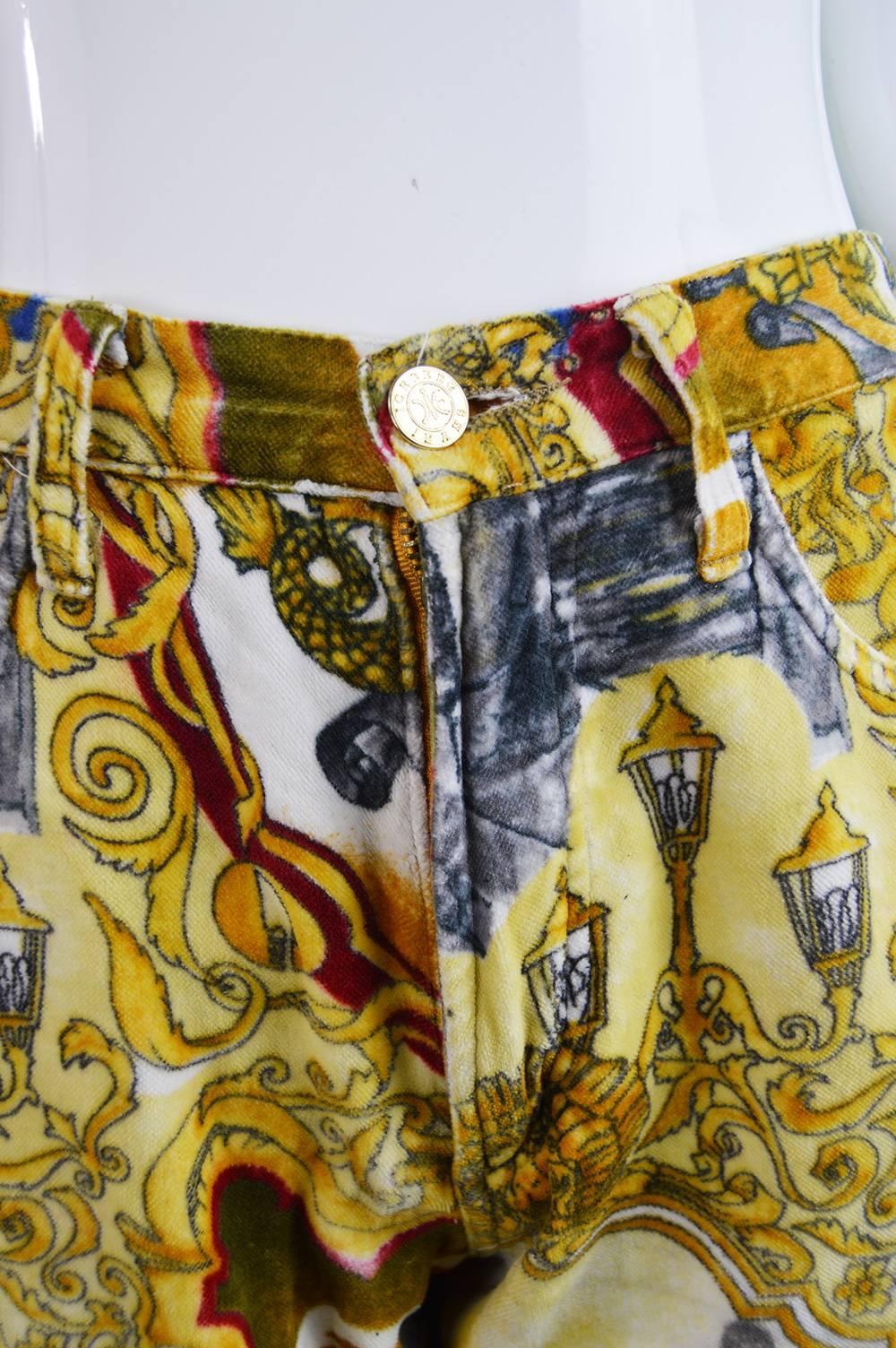 baroque print flare pants