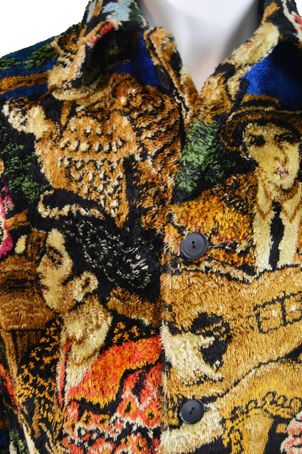 Women's or Men's Incredible Men's Mark & Syrie Vintage Carpet Coat, c.1985