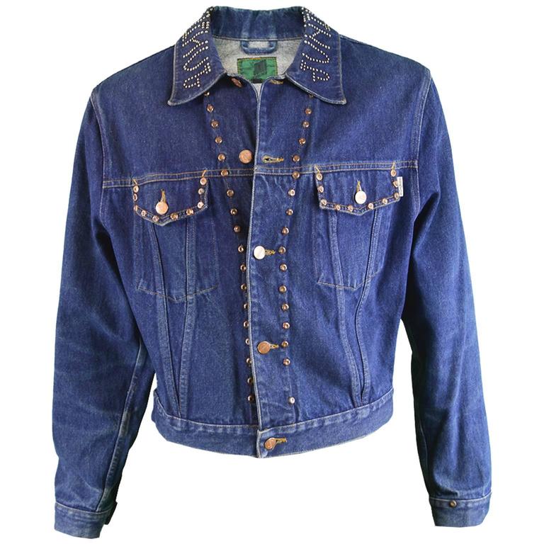 Jean Paul Gaultier Men's Vintage Studded Denim Jacket, 1980s For Sale ...