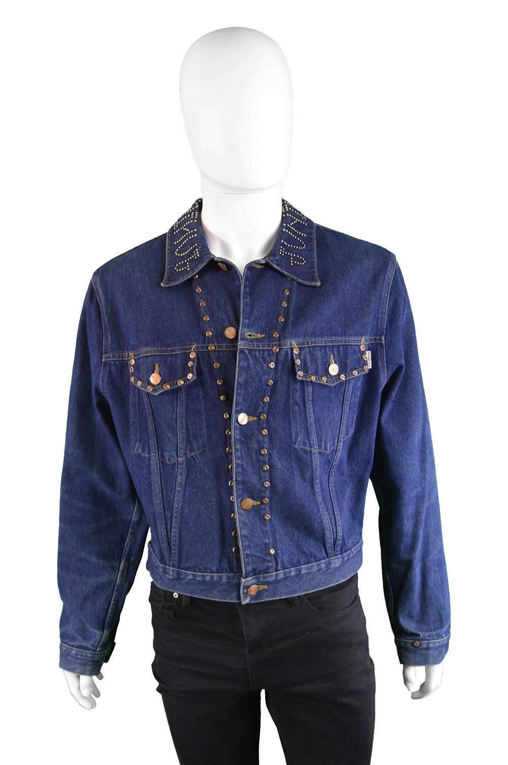 Jean Paul Gaultier Men's Vintage Studded Denim Jacket, 1980s In Excellent Condition In Doncaster, South Yorkshire