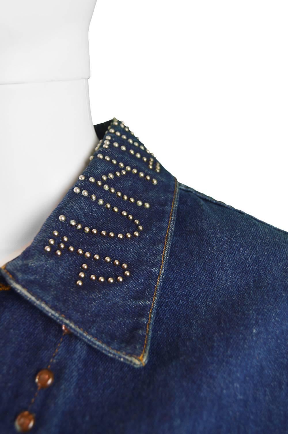 Women's or Men's Jean Paul Gaultier Men's Vintage Studded Denim Jacket, 1980s