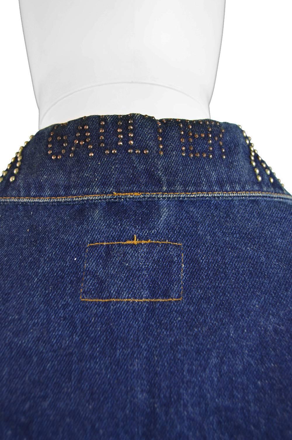 Jean Paul Gaultier Men's Vintage Studded Denim Jacket, 1980s 1