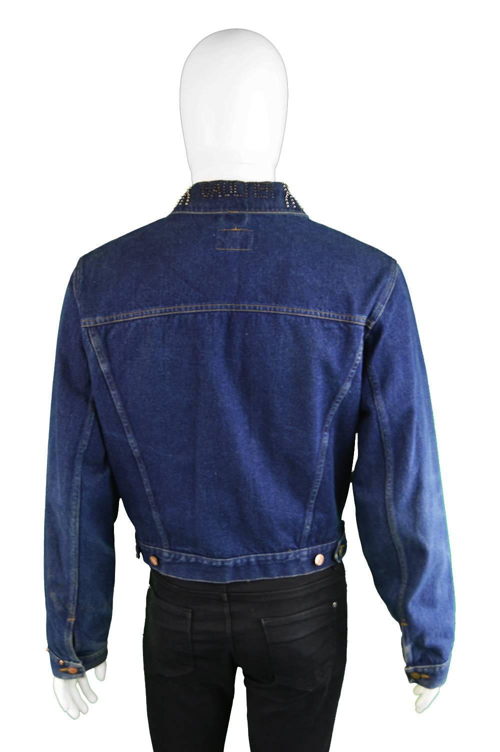 Jean Paul Gaultier Men's Vintage Studded Denim Jacket, 1980s 2