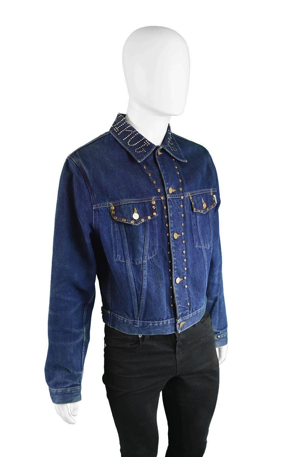 Jean Paul Gaultier Men's Vintage Studded Denim Jacket, 1980s 3