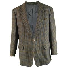 Burberry Men's Vintage Sport Coat Blazer with Suede Elbow Patches, 1970s