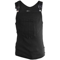 Débardeur Jean-Paul Gaultier pour homme en maille noire style salopette (années 1990)