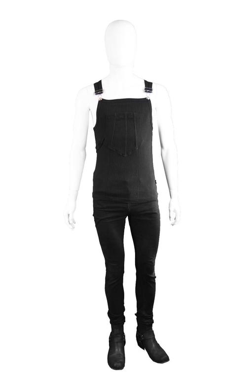 Jean Paul Gaultier Men's Black Knit Dungaree Style Tank Top, 1990s For ...