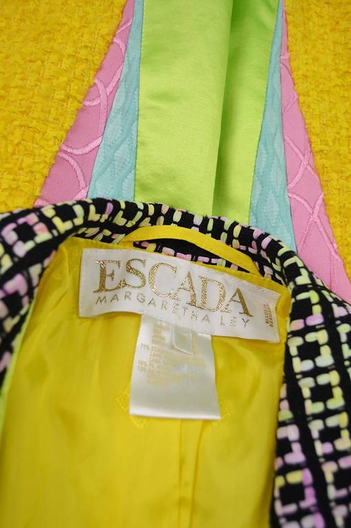 VTG 1992 Escada Women's Black Wool Blazer w/ Embroidered Clock Patch & Gold Buttons – Size 38 / US 6