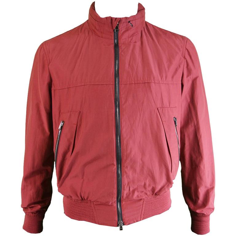 Valentino Men's Wine Red Bomber Jacket 38 For Sale at 1stDibs red