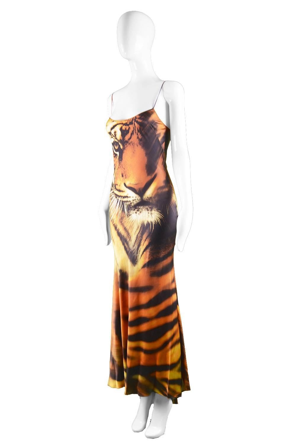roberto cavalli tiger print dress