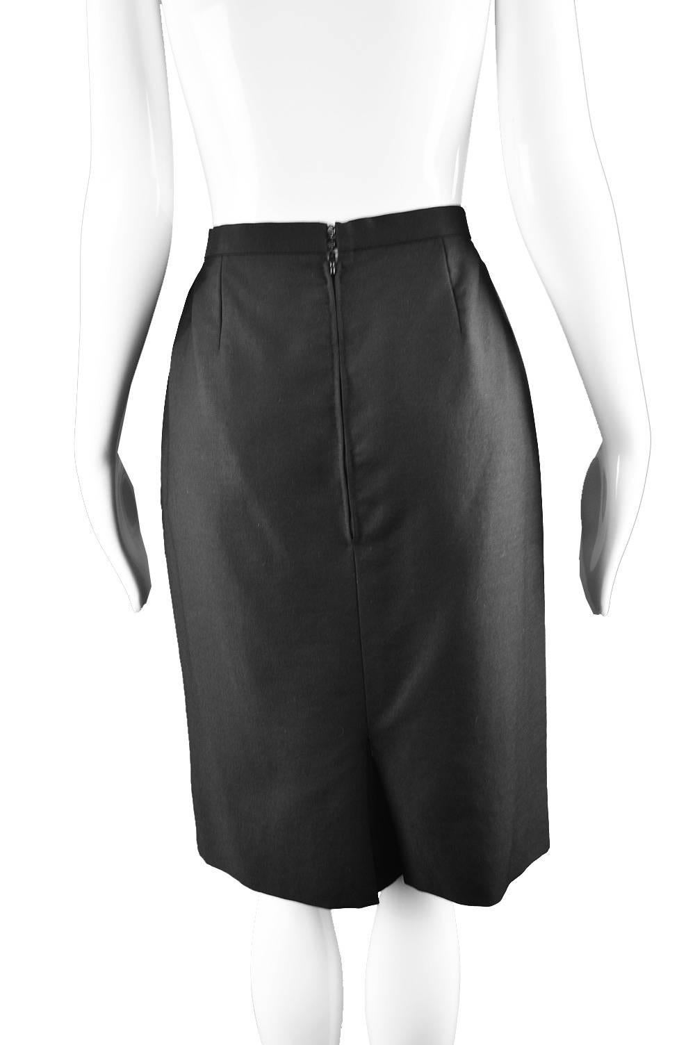 Hardy Amies Couture Vintage Black Hand Tailored Skirt Suit, 1960s 5