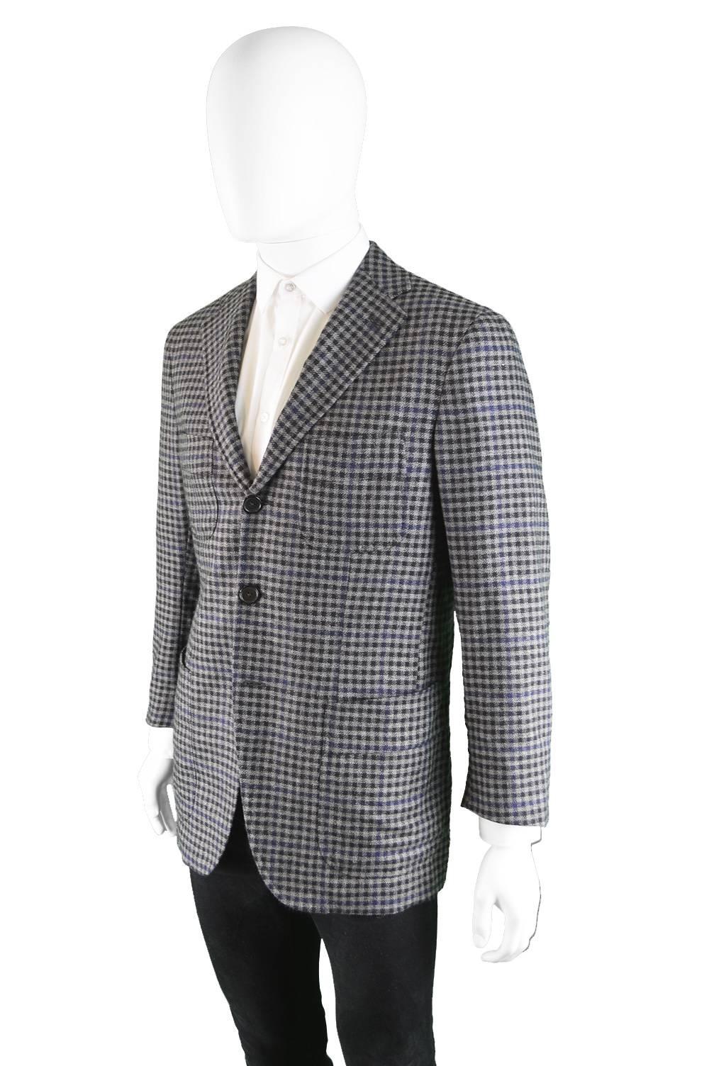 Gray Gianfranco Ferre 'Homme Couture' Grey Cashmere, Alpaca & Angora Blazer, 1990s