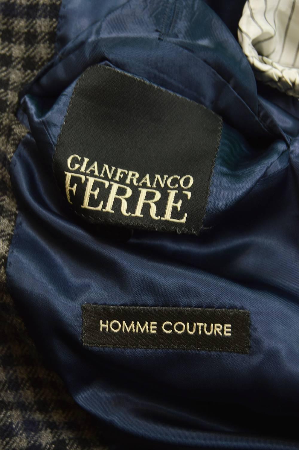 Gianfranco Ferre 'Homme Couture' Grey Cashmere, Alpaca & Angora Blazer, 1990s 2