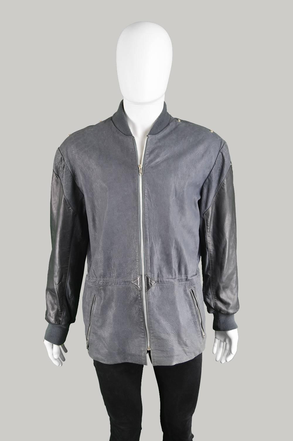 Claude Montana Men's Lambskin Leather Jacket with Detachable Vest, 1980s For Sale 1