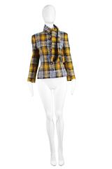 Valentino Boutique Vintage Wool Boucle Scarf Jacket with Plaid Check, 1990s