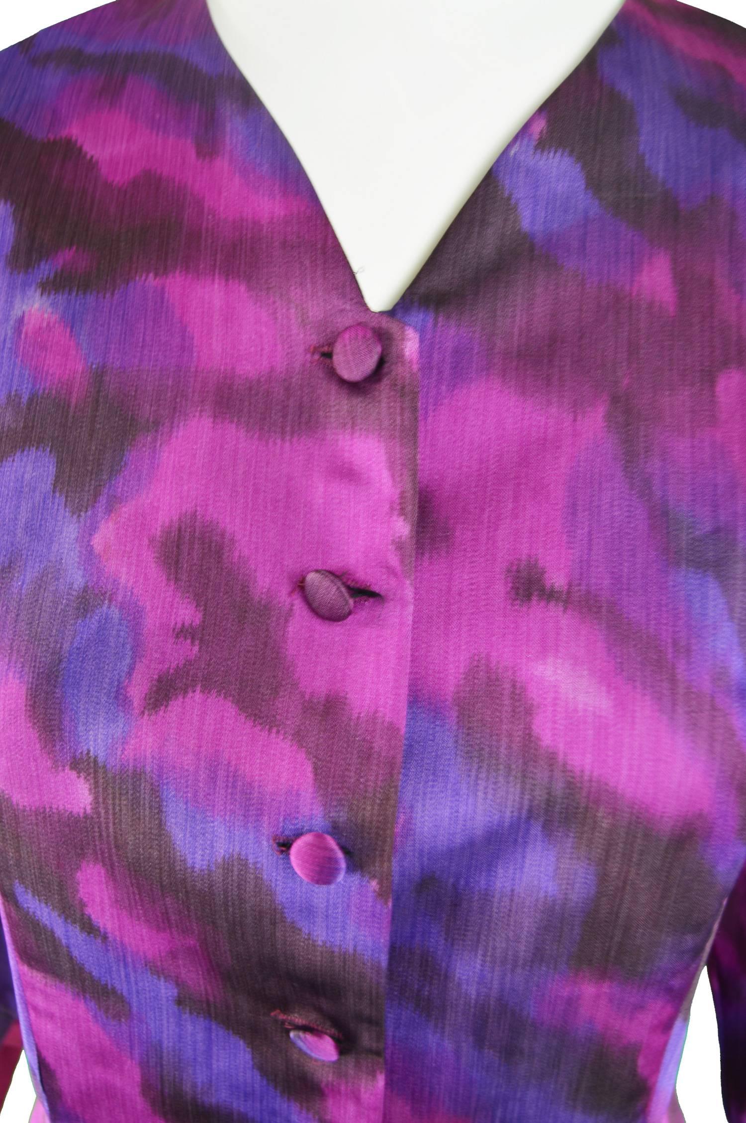 Vintage Romney Pink and Purple Avant Garde Pointed Hem Jacket, 1980s In Excellent Condition For Sale In Doncaster, South Yorkshire