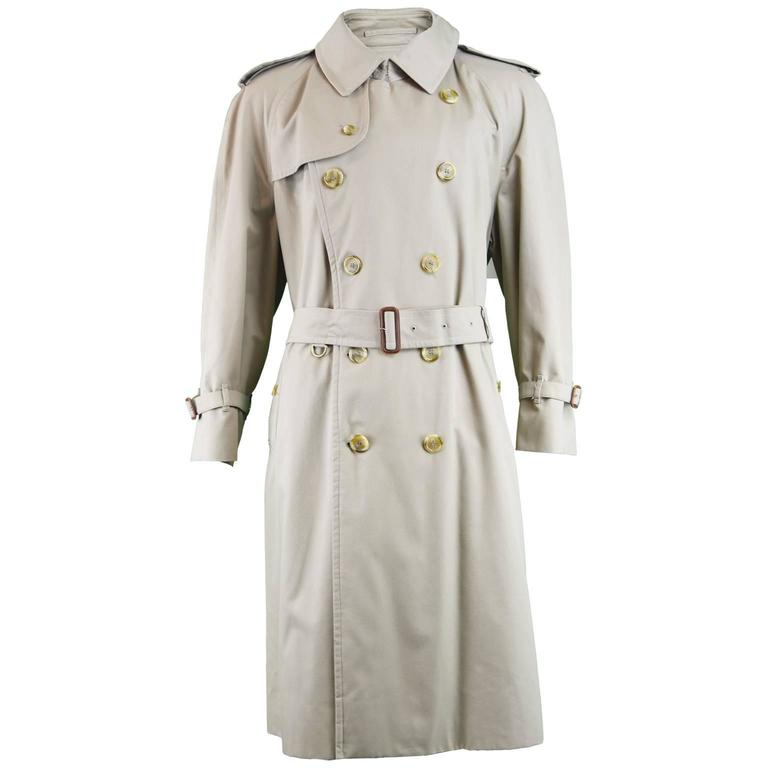 Burberry Vintage Men''s Double Breasted Trench Coat, 1980s at 1stDibs