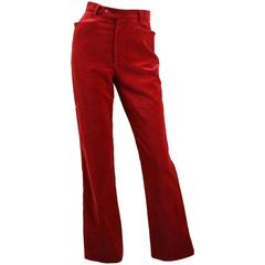 Used Tom Ford for Gucci Iconic Red Velvet Tuxedo Pants with Satin Trim, Fall 1996