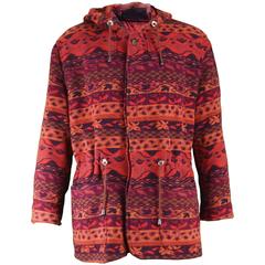 Kenzo Homme Men's Woven Tapestry Southwestern Style Wool Coat, c. 1980s