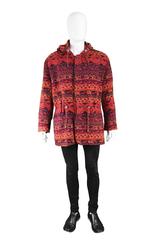 Kenzo Homme Men's Woven Tapestry Southwestern Style Wool Coat, c. 1980s