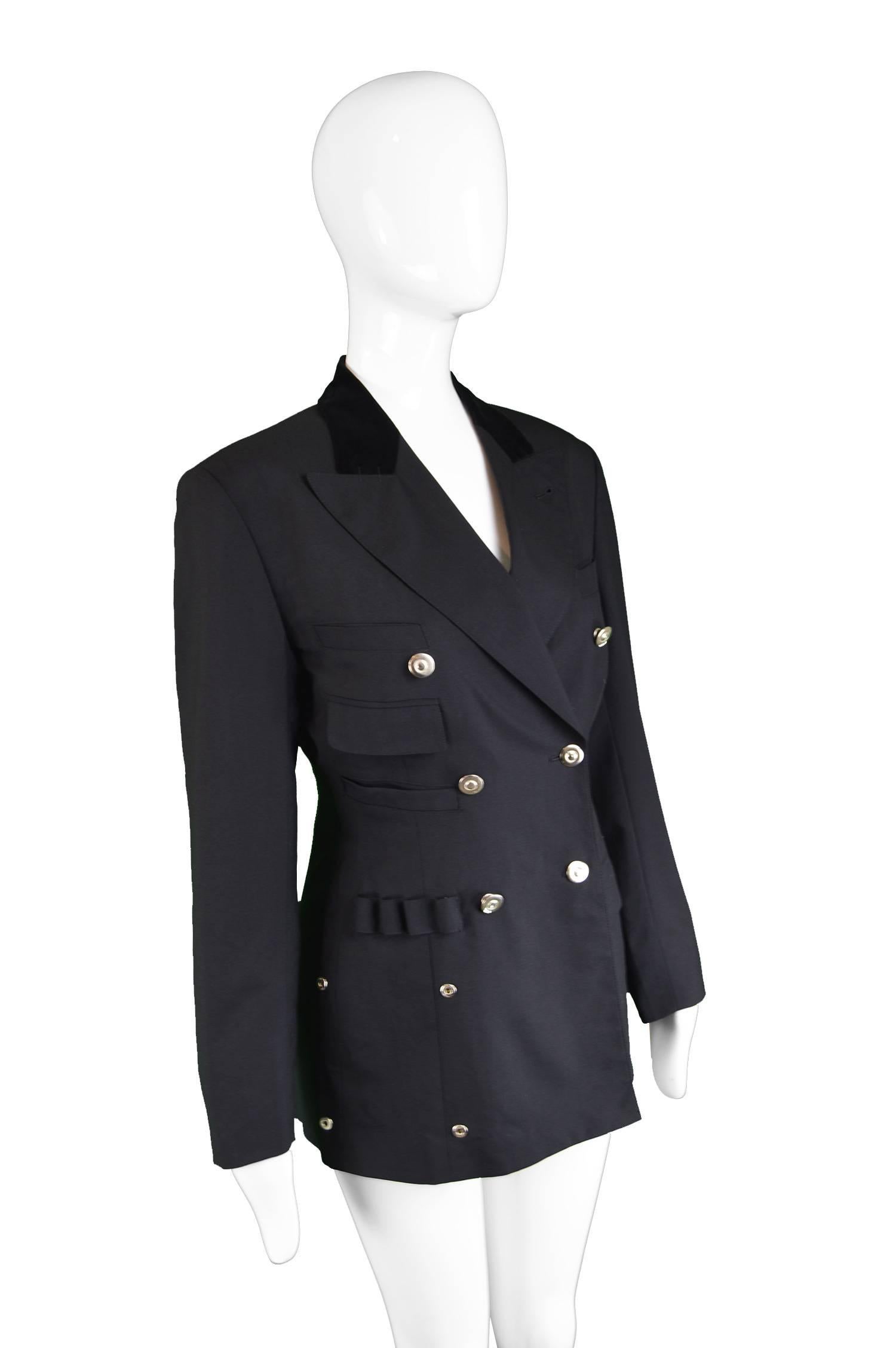 Jean Paul Gaultier Femme Black Utility Style Women's Blazer, 1990s In Excellent Condition In Doncaster, South Yorkshire