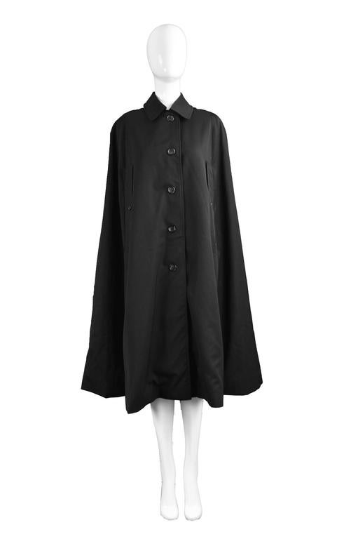 Burberry Vintage Black Wool Gabardine Trench Cape, 1980s For Sale at  1stDibs | burberry cloak, vintage burberry cape, burberry vintage cape