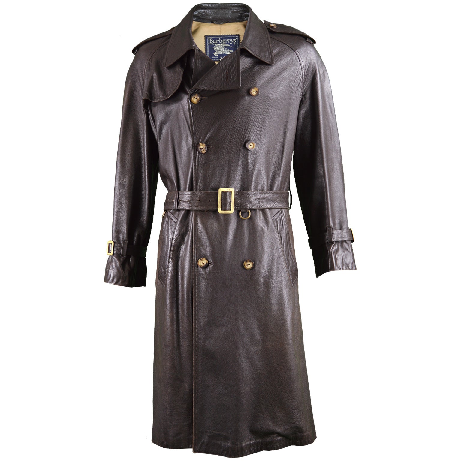 Mens Vintage Leather Trench Coat For Sale on 1stDibs burberry