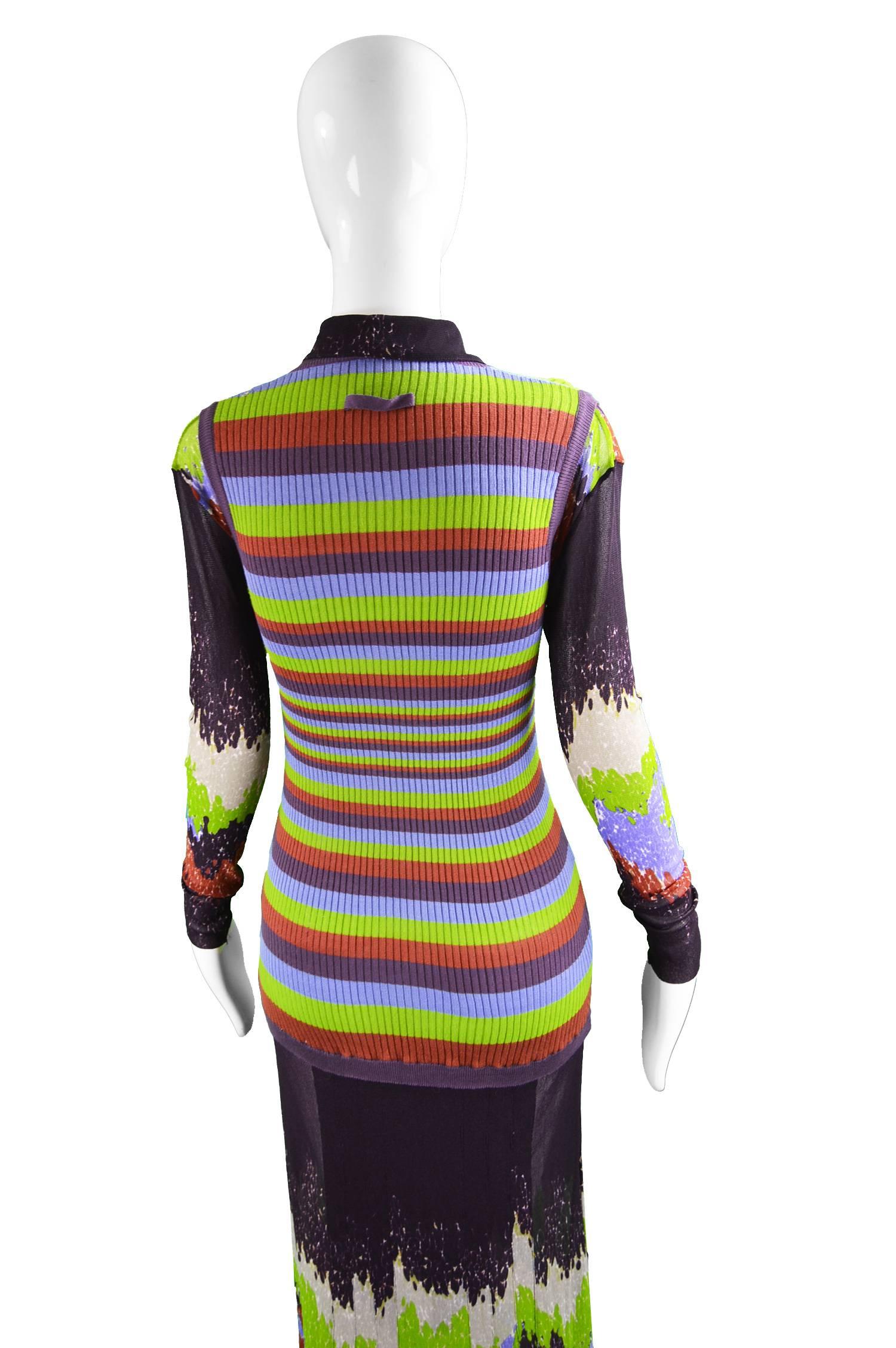 Jean Paul Gaultier Maille Vintage Layered Knit Sweater & Mesh Maxi Dress, 1990s For Sale 3