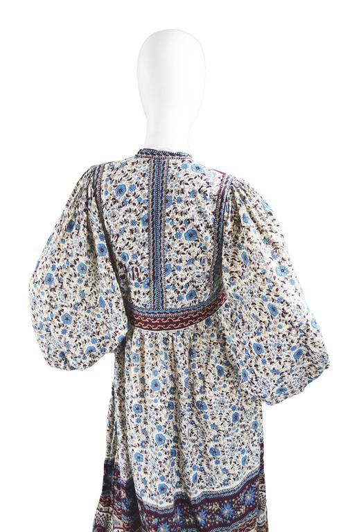 Vintage 1970s Indian Cotton Gauze Block Print Dress with Balloon Sleeves at 1stDibs | vintage indian cotton dresses, vintage indian dresses, vintage indian cotton gauze dress Vintage 1970s Indian Cotton Gauze Block Print Dress with Balloon Sleeves at 1stDibs | vintage indian cotton dresses, vintage indian dresses, vintage indian cotton gauze dress