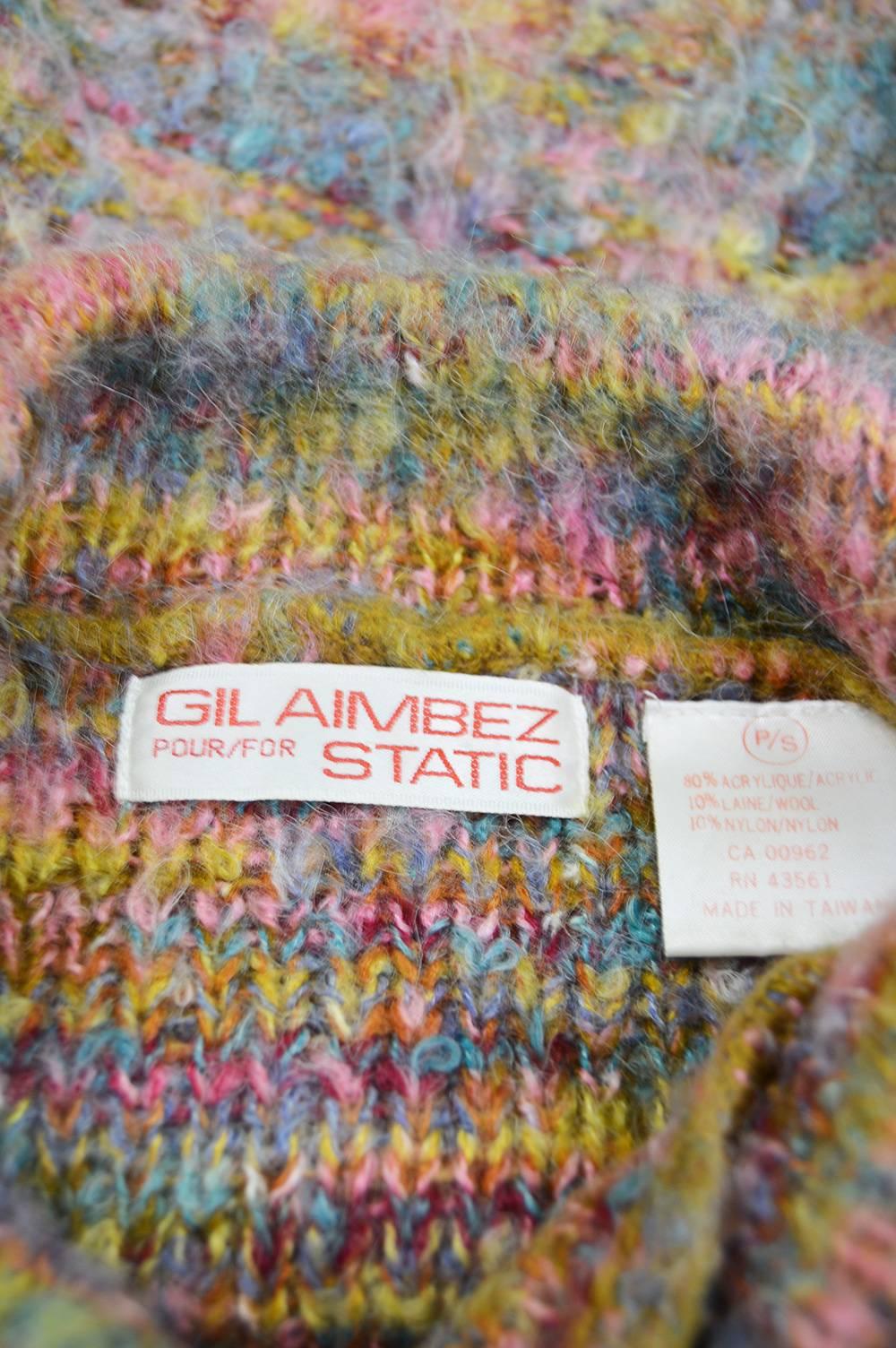Gil Aimbez Pour Static Avant Garde Balloon Sleeve Fuzzy Wool Sweater, 1980s 1