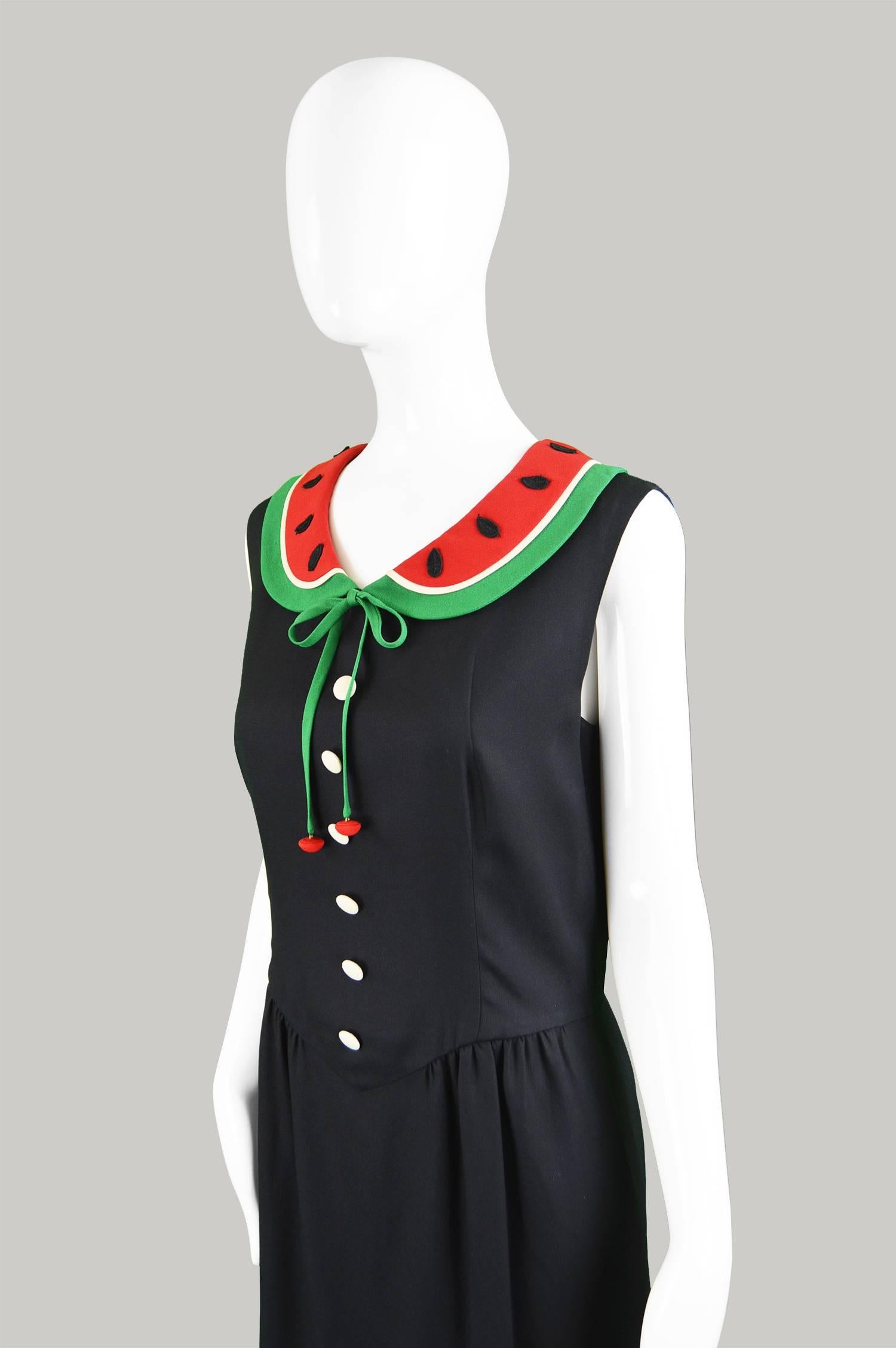 Black Moschino Cheap & Chic Vintage Watermelon Collar Dress, 1990s