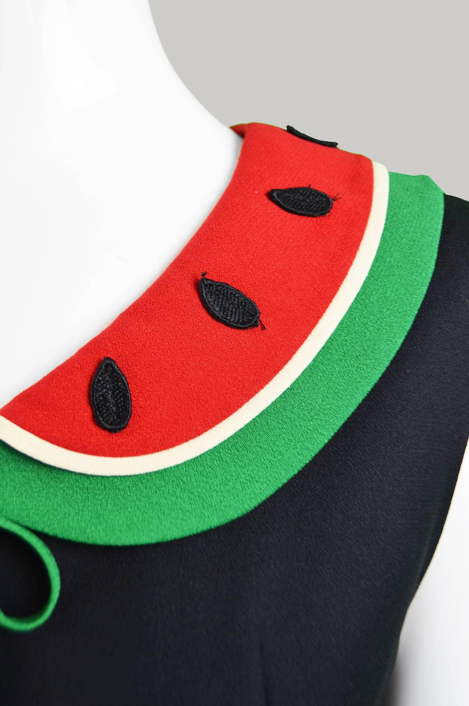 Moschino Cheap & Chic Vintage Watermelon Collar Dress, 1990s In Excellent Condition In Doncaster, South Yorkshire