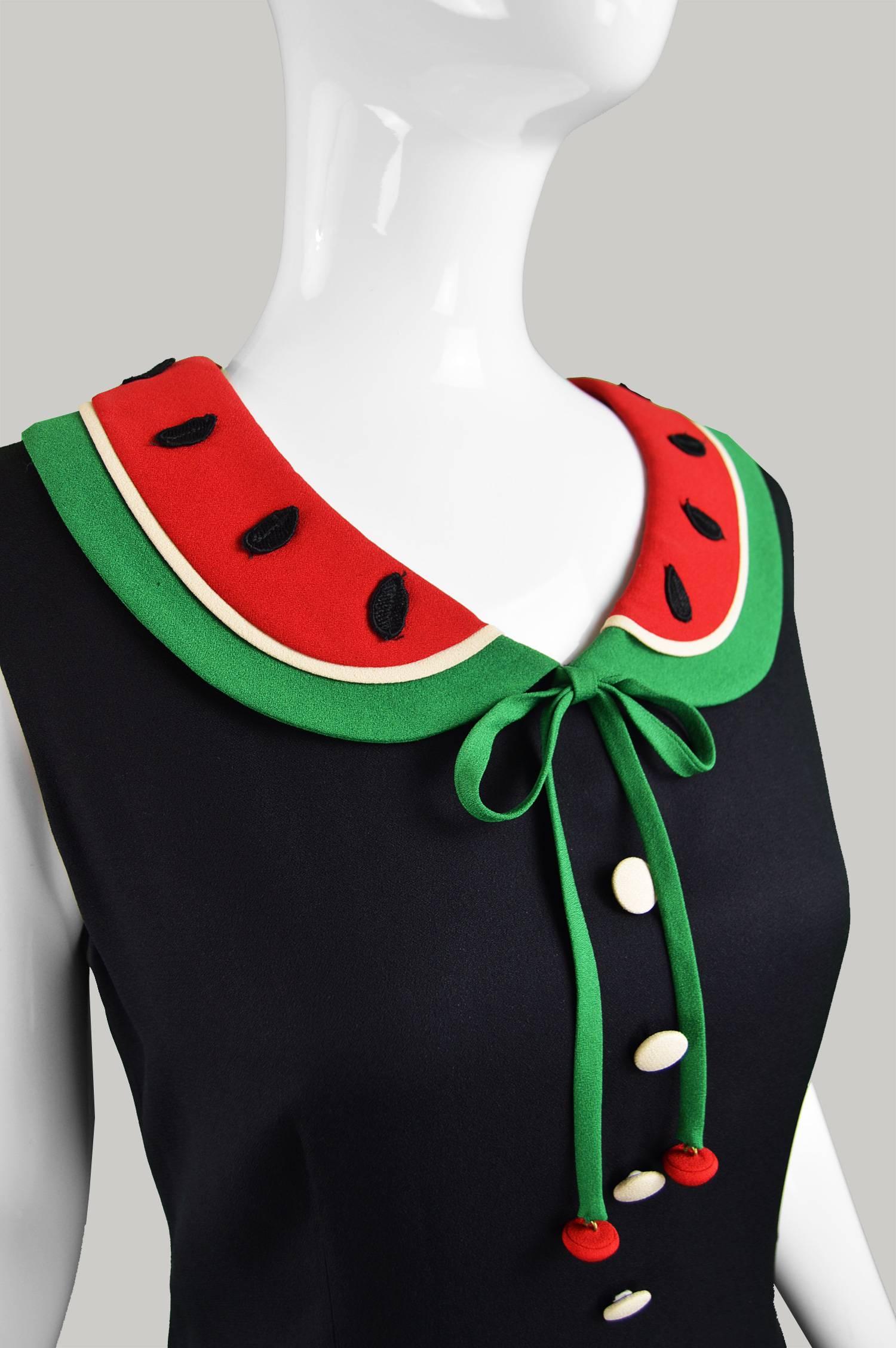 Moschino Cheap & Chic Vintage Watermelon Collar Dress, 1990s 1