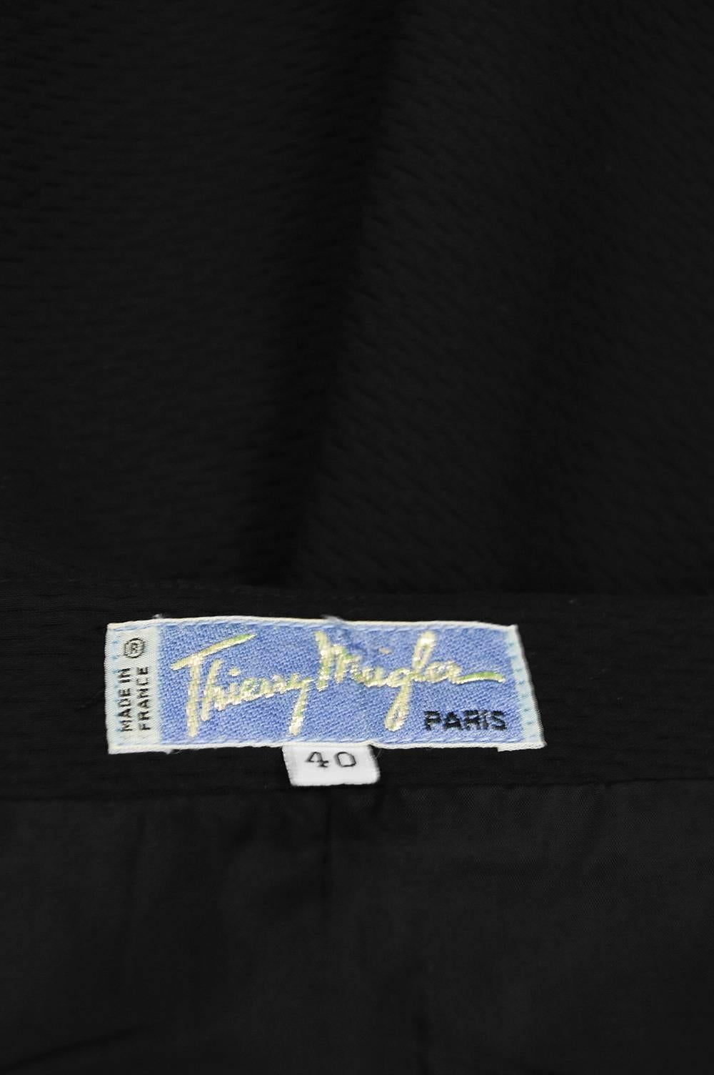 Thierry Mugler Black & White Cotton Piqué Halterneck Evening Dress, 1980s 4
