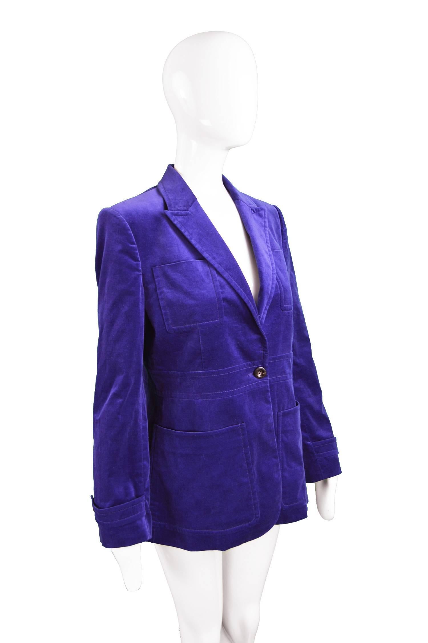 purple velvet jacket ladies