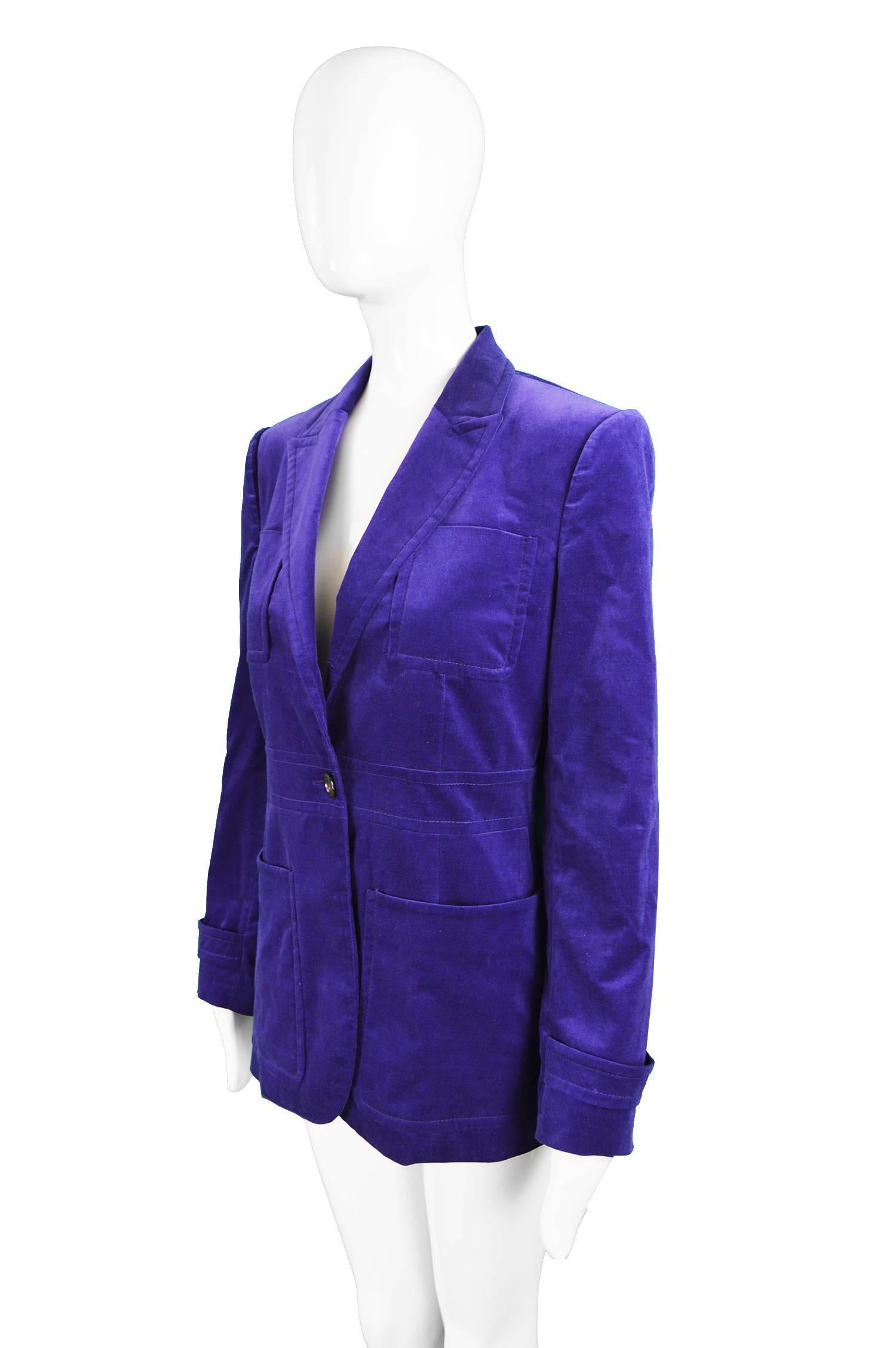 Women's Gucci Purple Velvet Peaked Lapels Ladies Jacket