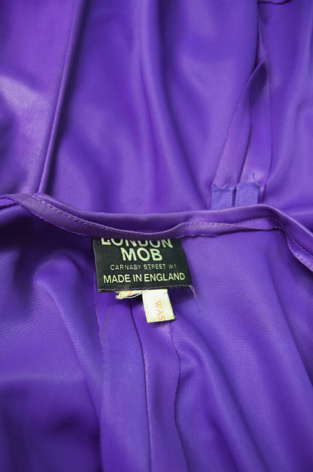London Mob of Carnaby Street Purple Wet Look Playsuit, 1960s For Sale 3