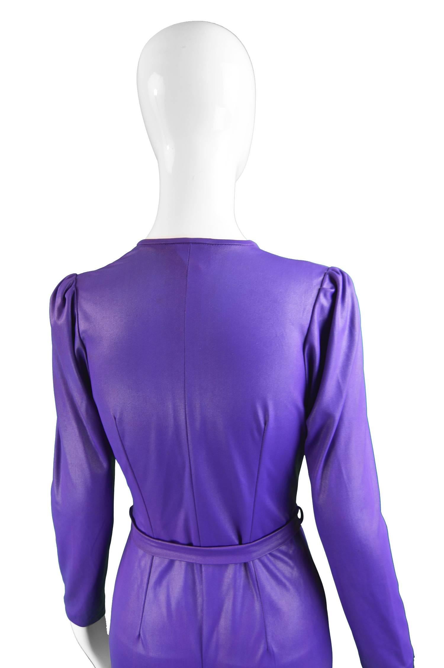 London Mob of Carnaby Street Purple Wet Look Playsuit, 1960s For Sale 2