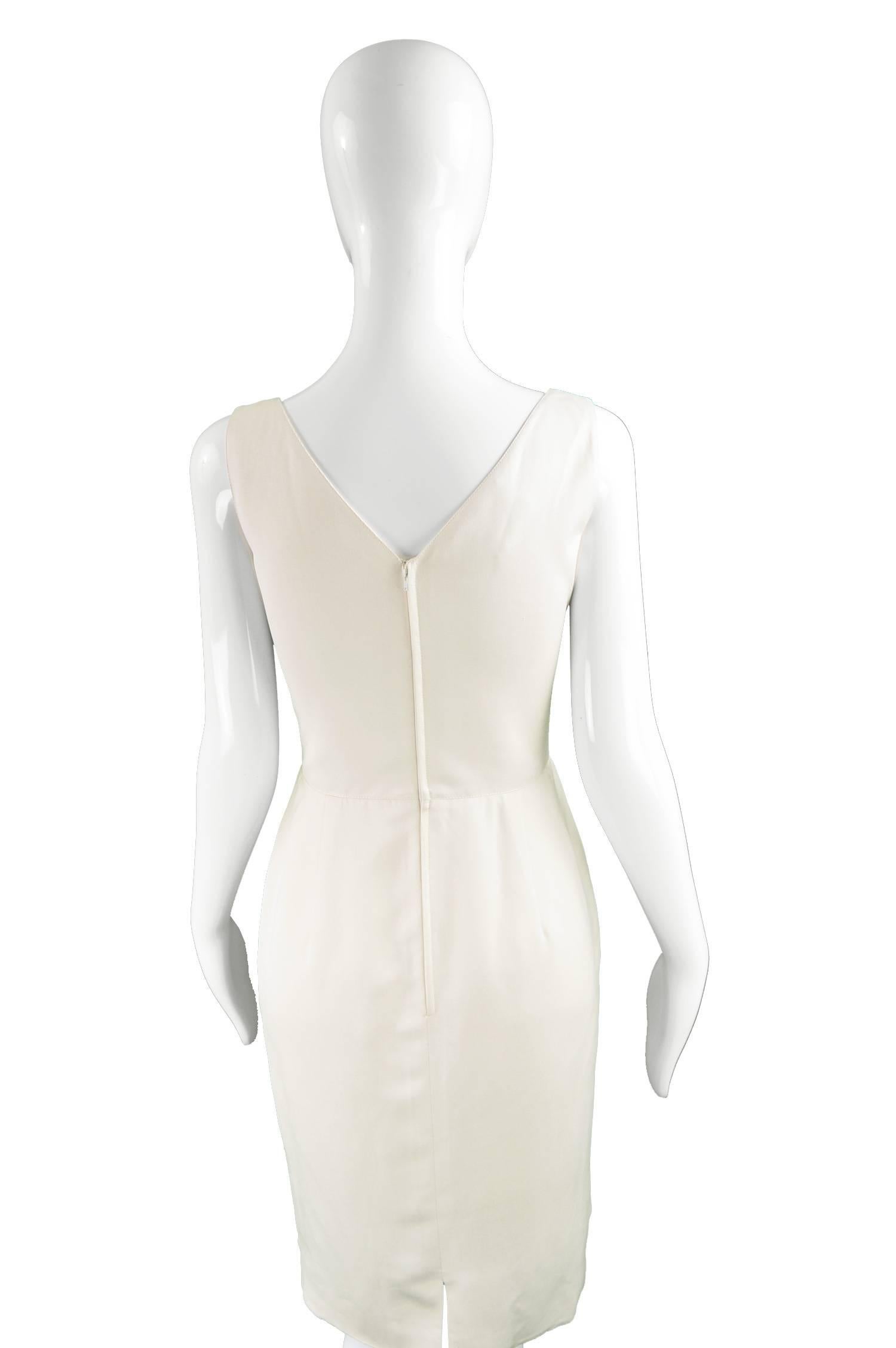 Valentino Cream Evening Dress with Sheer Nude Mesh Bust Panel S/S 1995 For Sale 2