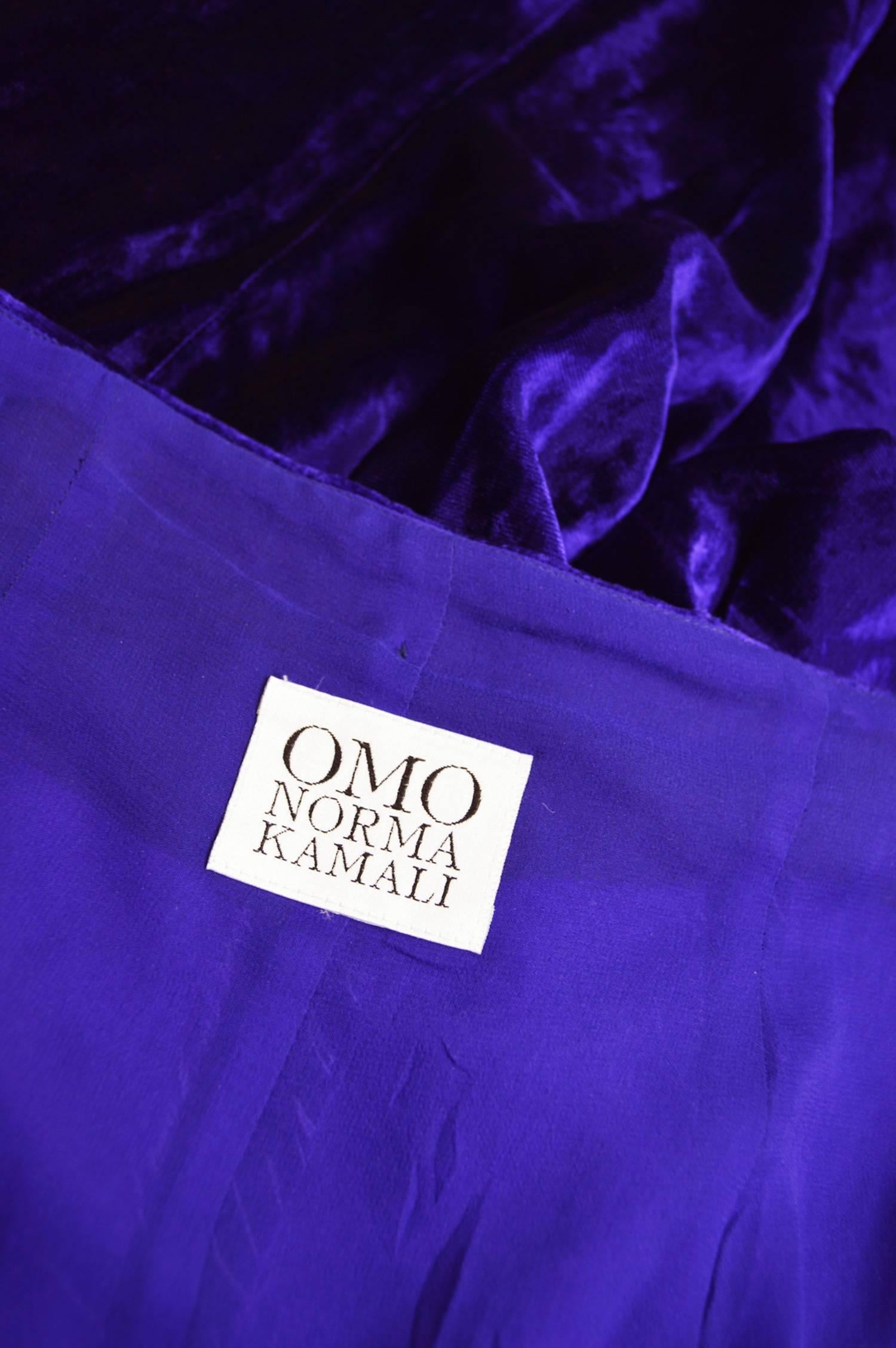Norma Kamali OMO Purple Velvet Ultra High Waist Bell Bottom Flares, 1980s For Sale 3